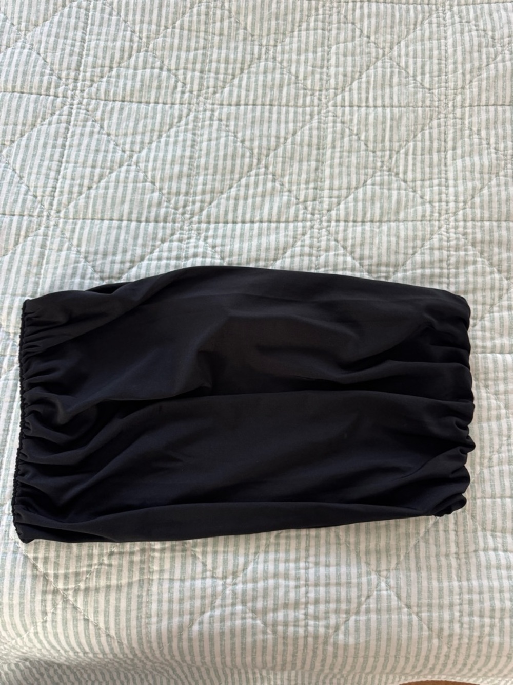 H&M Black Ruched Crop Tube Top